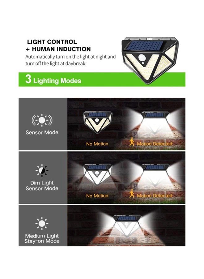 166 SMD Solar Body Sensor Lamp Outdoor Wall Light Black - Image 5