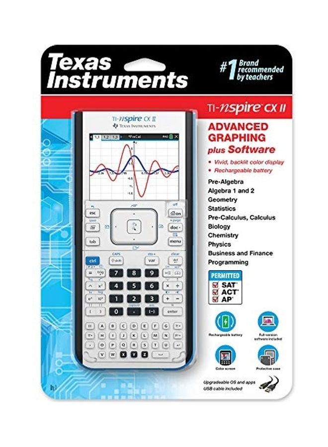 Generic - Texas Instruments TI-Nspire CX II Color Graphing Calculator with Student Software (PC/Mac) White - Image 1