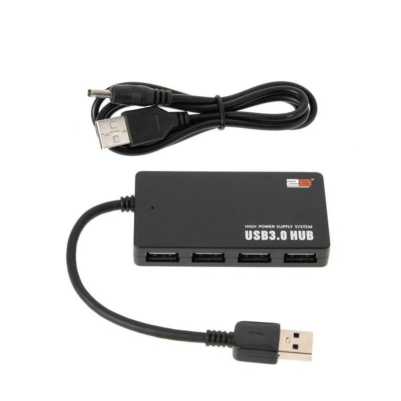 2B 4-Port High Power USB 3.0 Hub Adapter Black - Image 2