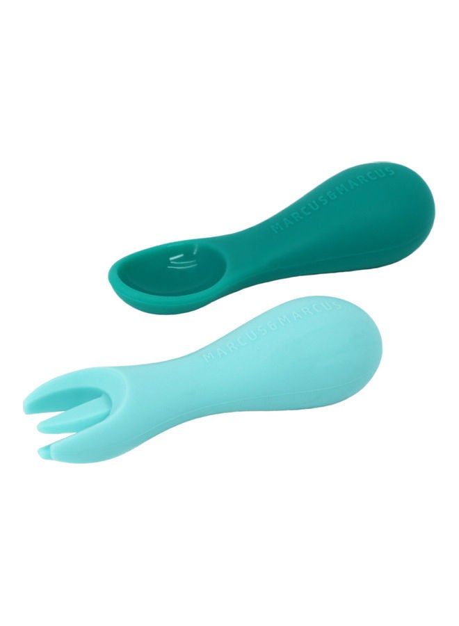 Marcus & Marcus Silicone Palm Grasp Spoon and Fork Set - Image 1