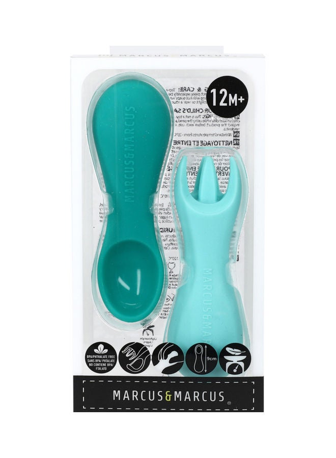 Marcus & Marcus Silicone Palm Grasp Spoon and Fork Set - Image 2