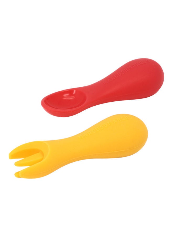 Marcus & Marcus - Silicone Palm Grasp Spoon and Fork Set - Image 1