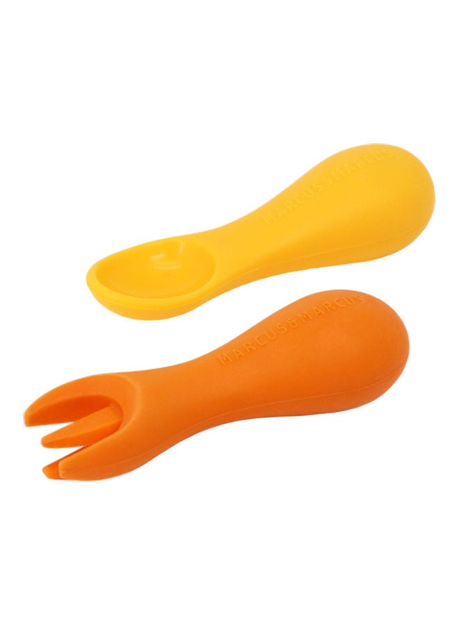 Marcus & Marcus - Silicone Palm Grasp Spoon and Fork Set - Image 1