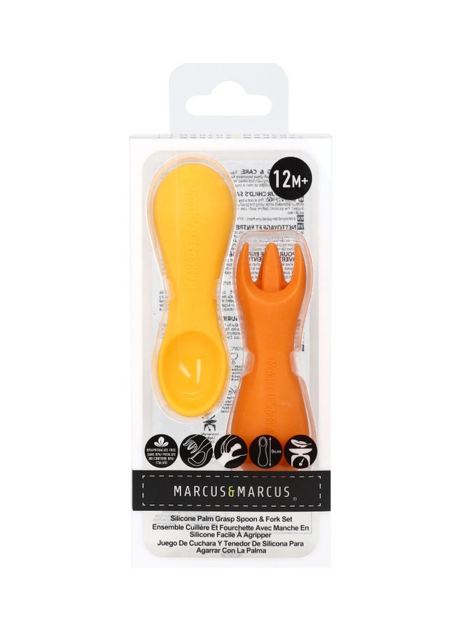 Marcus & Marcus - Silicone Palm Grasp Spoon and Fork Set - Image 1