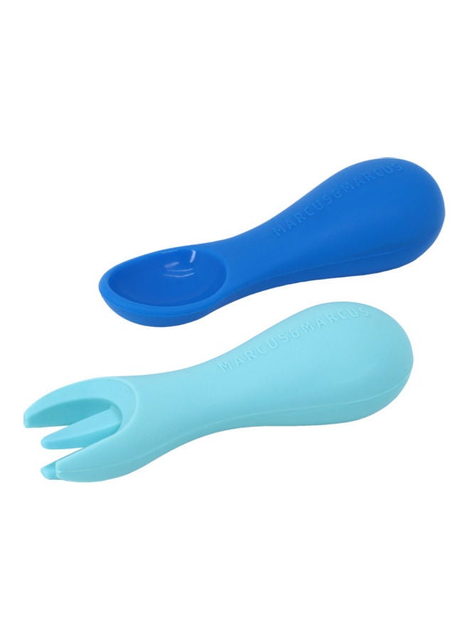 Marcus & Marcus Silicone Palm Grasp Spoon and Fork Set - Image 1