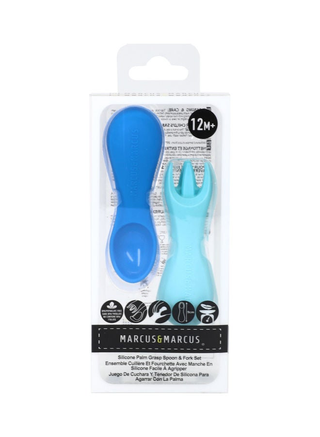 Marcus & Marcus Silicone Palm Grasp Spoon and Fork Set - Image 2