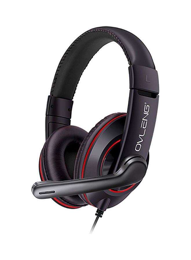 OVLENG OV-X10 MV Gaming Headphone with Noise Isolation Mic Red/Black - Image 1