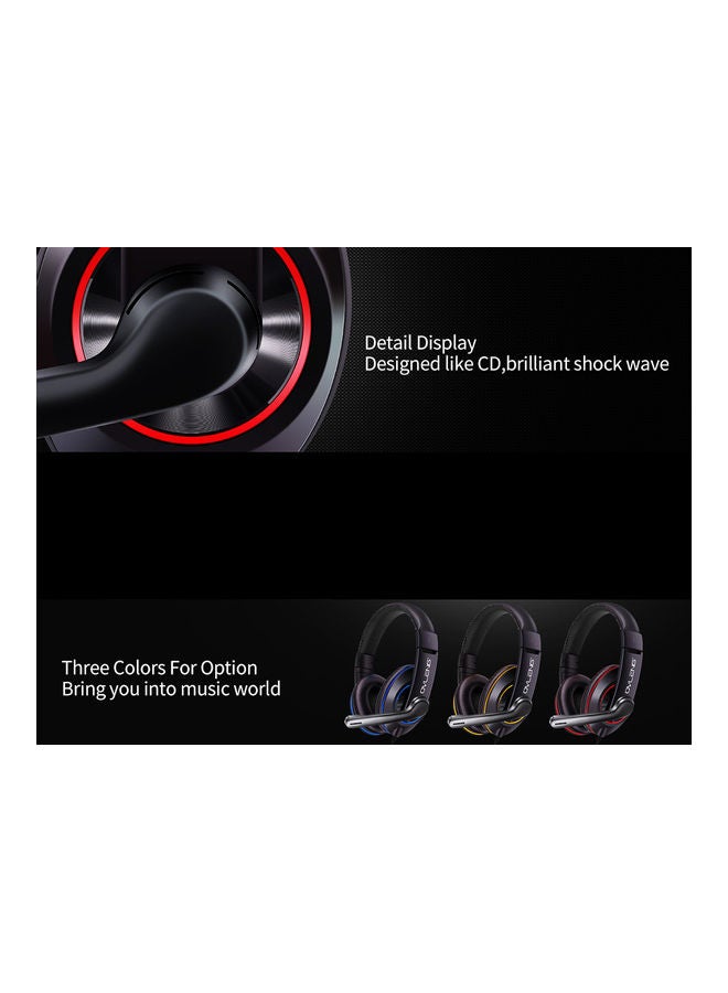 OVLENG OV-X10 MV Gaming Headphone with Noise Isolation Mic Red/Black - Image 3