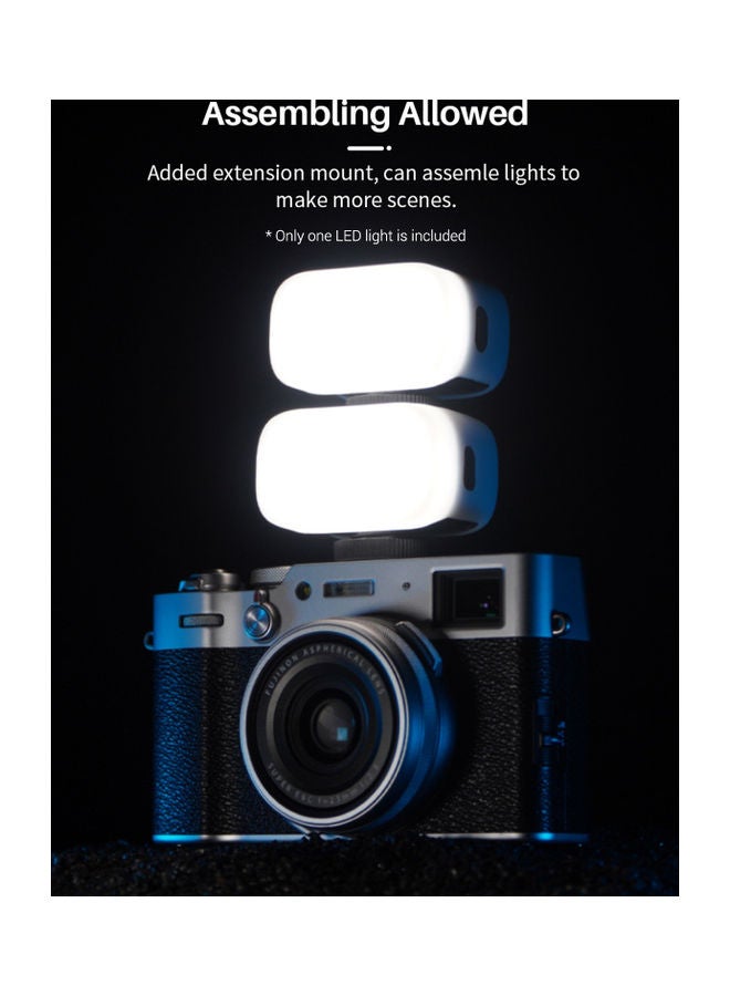 VL30 Mini LED Video Light with Cold Shoe Mount Diffuser Black/White