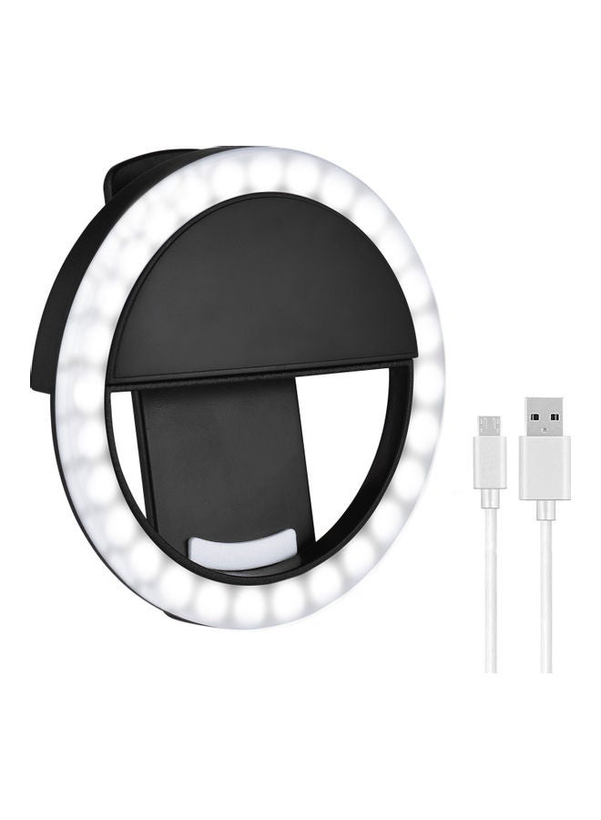 حلقة إضاءة LED صغيرة لالتقاط صور السيلفي أسود - Image 1