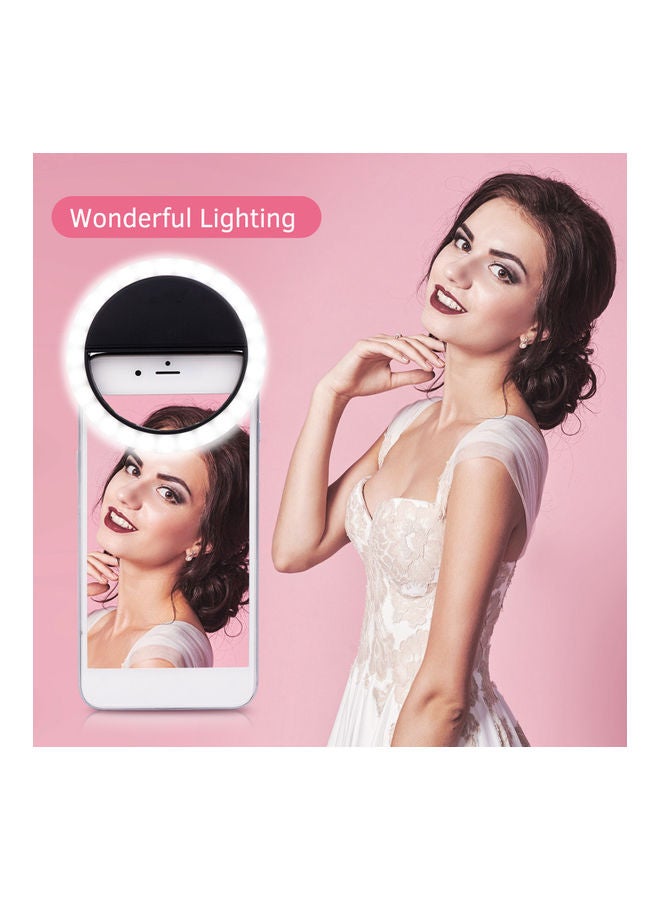 حلقة إضاءة LED صغيرة لالتقاط صور السيلفي أسود - Image 3