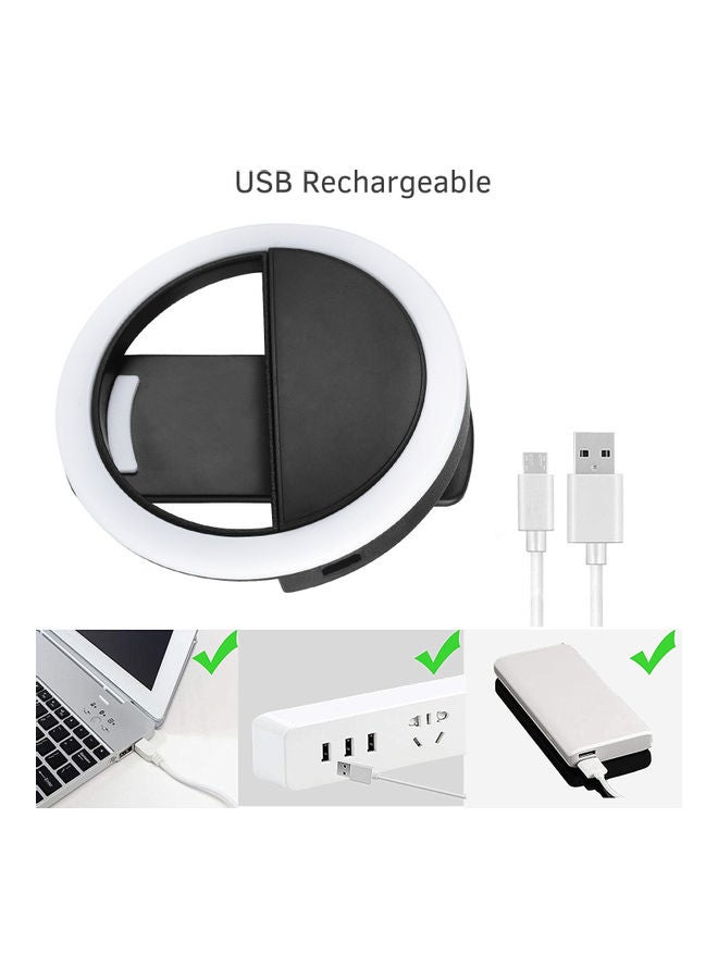 حلقة إضاءة LED صغيرة لالتقاط صور السيلفي أسود - Image 5