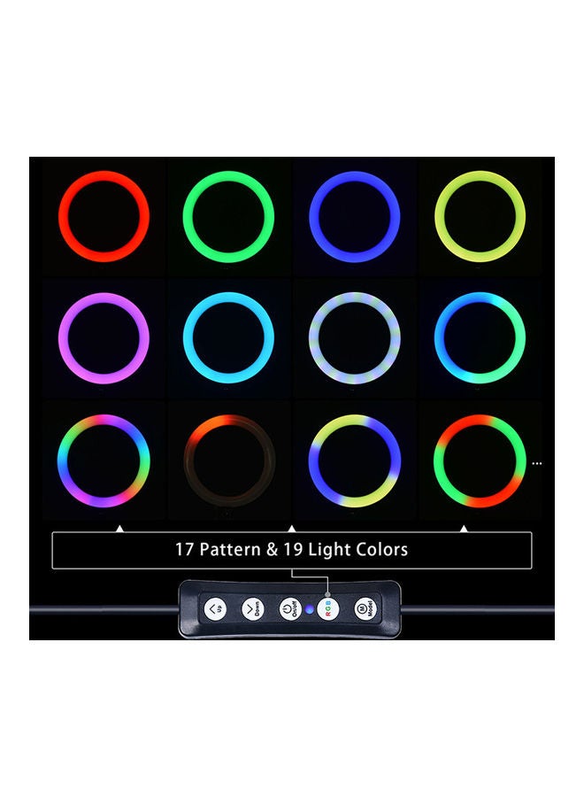 RGB LED Selfie Round USB Ring Light Multicolour - Image 2