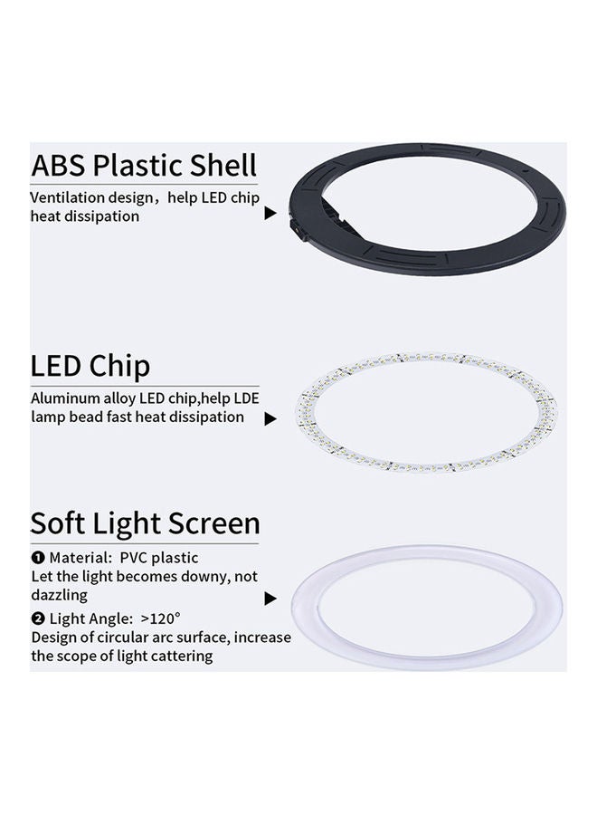 حلقة إضاءة LED دائرية بإضاءة متعددة الألوان RGB لالتقاط صور السيلفي مزودة بمنفذ USB ومشبك للهاتف متعدد الألوان - Image 2