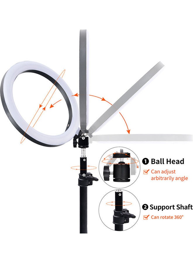 حلقة إضاءة LED دائرية بإضاءة متعددة الألوان RGB لالتقاط صور السيلفي مزودة بمنفذ USB ومشبك للهاتف متعدد الألوان - Image 4