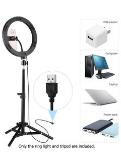 Generic LED Ring Light Photography Lamp Set with Tripod Black  - Image 2