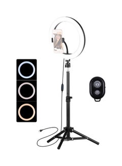 Generic LED Ring Light Photography Lamp Set with Tripod Black  - Image 3
