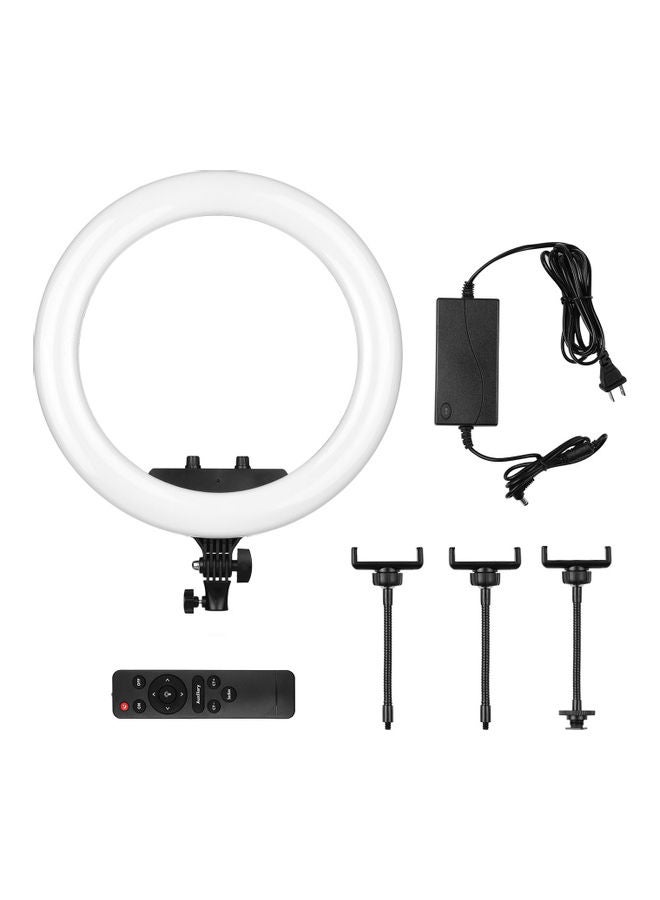 حلقة إضاءة LED مع 3 حوامل للهاتف أبيض - Image 3