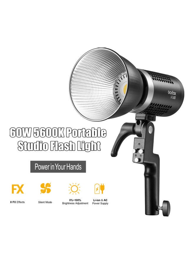 Godox - ML60 Portable Studio LED Light Portrait Photography Fill Light with Grip Carry Bag Black - Image 1