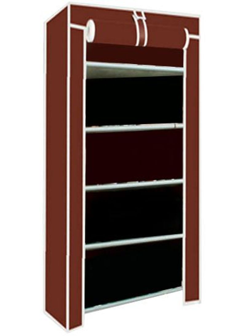 7-Shelf Shoe Wardrobe Organizer Brown 3kg - Image 1