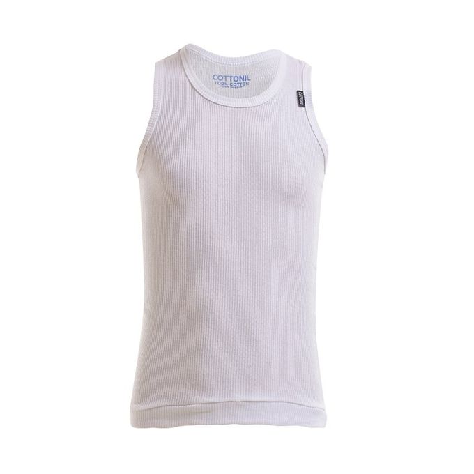 COTTONIL 3-Piece Cotton Sleeveless Derby Undershirts Set White/Blue/Red  - Image 2