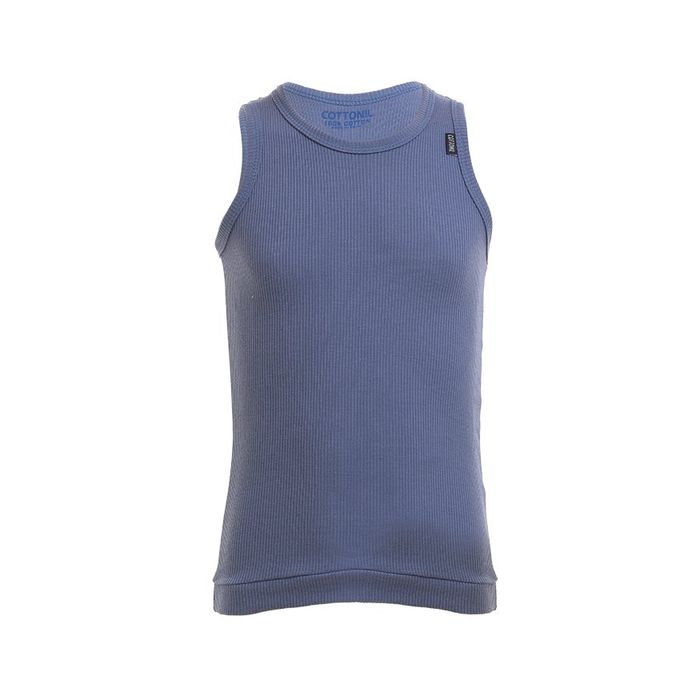 COTTONIL 3-Piece Cotton Sleeveless Derby Undershirts Set White/Blue/Red  - Image 3