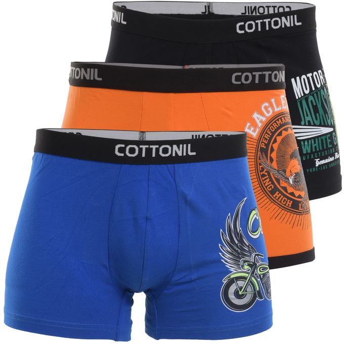COTTONIL - 3-Piece Printed Cotton Boxer Set Multicolor - Image 1