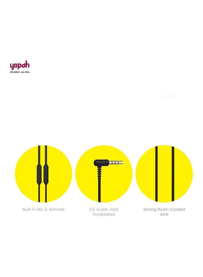 yopah Ultra Bass Universal In-Ear Earphone with Mic and Wire Organizer Grey - Image 5