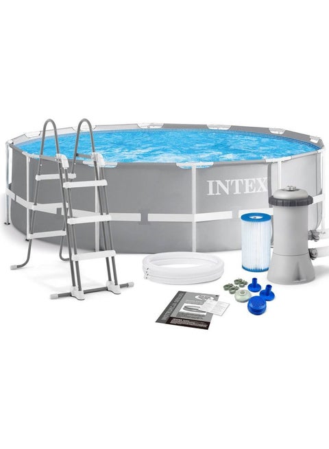 13-Piece Prism Frame Round Swimming Pool Set 366x99cm
