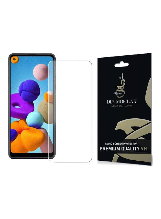 Dl3 موبيلك لاصقة حماية للشاشة غير لامعة بتقنية النانو ودرجة صلابة 9H ضد الصدمات وبصمات الأصابع لهاتف سامسونج جالاكسي A21S شفاف