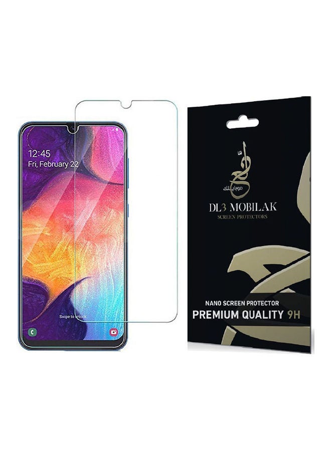 Dl3 موبيلك لاصقة حماية للشاشة مصنوعة باستخدام تقنية النانو وبصلابة 9h وبتصميم غير لامع مضاد للكسر والصدمات وبصمة الإصبع لهاتف سامسونج جالاكسي A70 شفاف