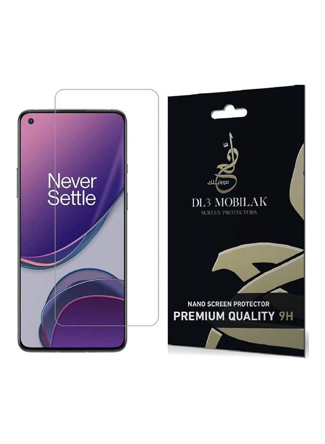 Dl3 موبيلك لاصقة حماية للشاشة بتقنية نانو غير لامع وسماكة 9H غير قابلة للكسر ومضادة للصدمات وآثار بصمات الأصابع لهاتف ون بلس 8T شفاف