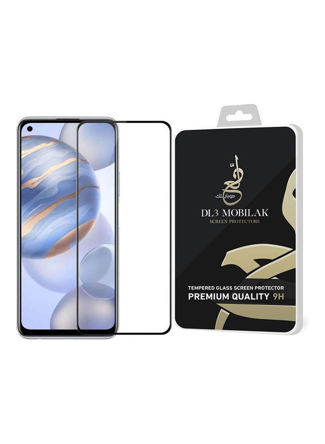 لاصقة حماية كاملة للشاشة بإطار أسود لهاتف هواوي نوفا 7 SE شفاف/ أسود