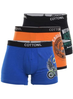 3-Piece Printed Cotton Boxer Set Multicolor