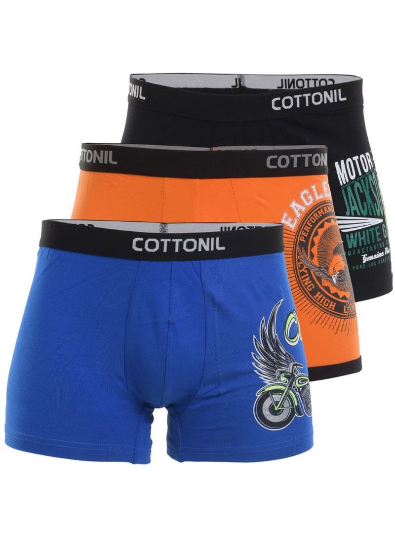 COTTONIL - 3-Piece Printed Cotton Boxer Set Multicolor - Image 1