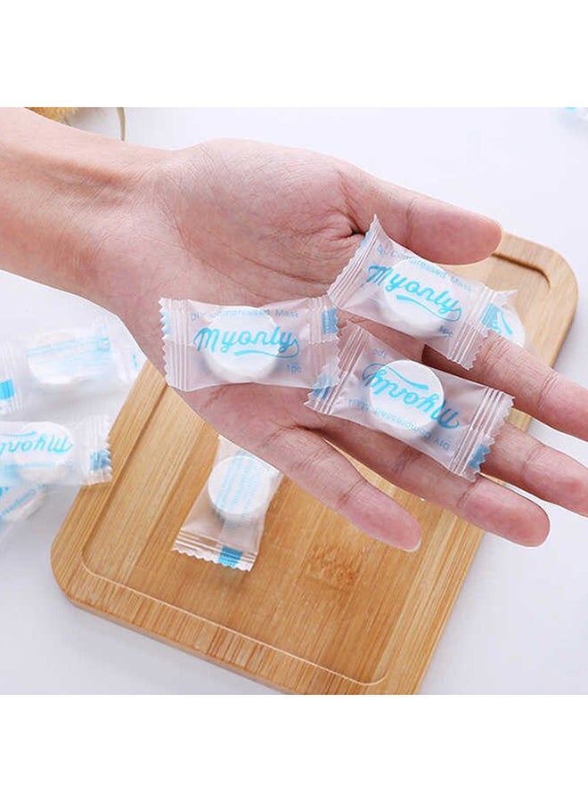 Myonly 100-Piece Disposable Portable Compressed Face Towel White 50grams - Image 3