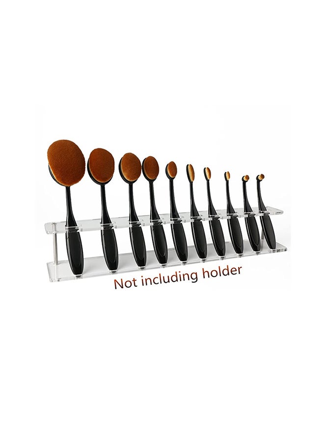 10 Piece Makeup Brushes Set Black/Brown - Image 1