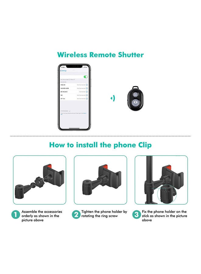 طقم حلقة إضاءة LED مقاس 10 بوصات أسود - Image 3