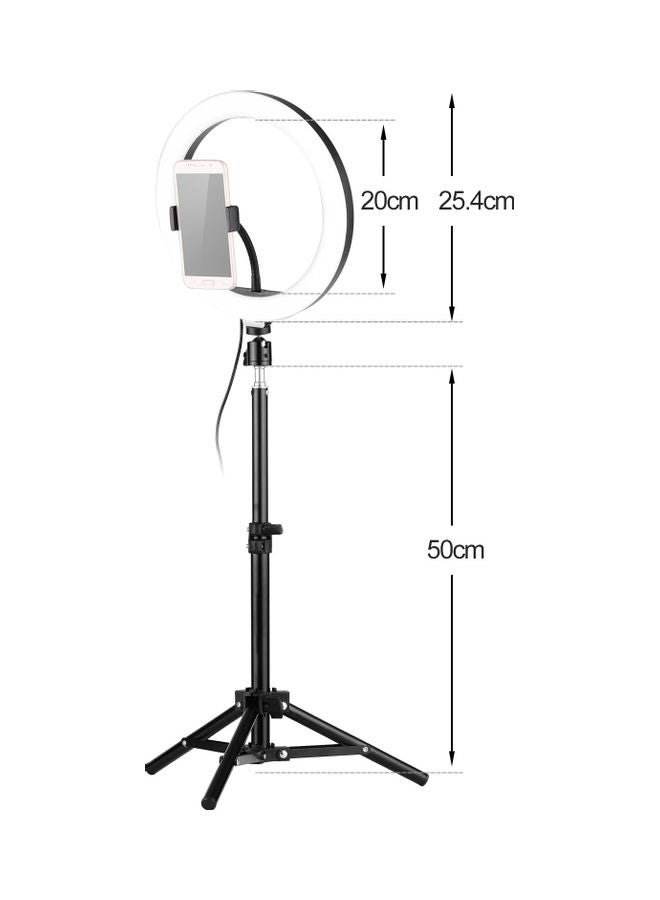 10 Inch LED Ring Light Photography Lamp Set Black - Image 4