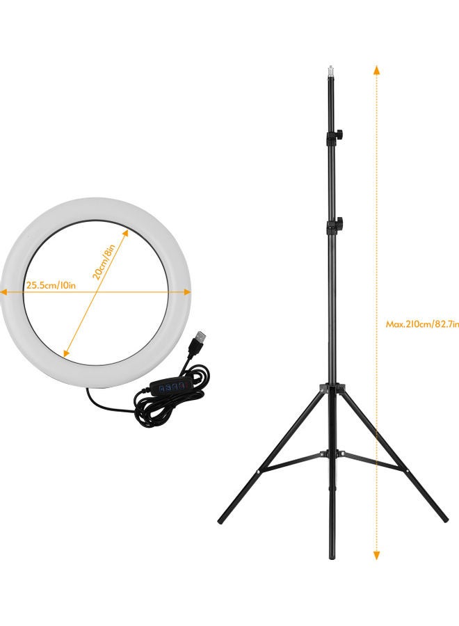 10 Inch Metal LED Ring Light Black - Image 2