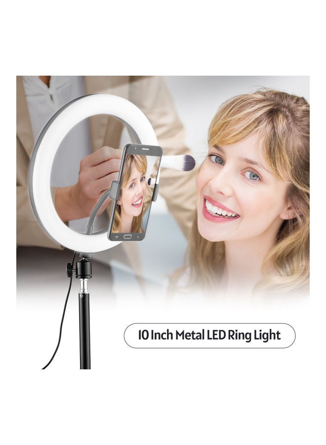 10 Inch Metal LED Ring Light Black - Image 4