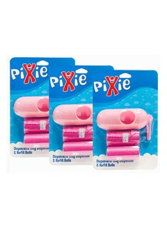 3-Piece Disposable Bag Dispenser With Refill Rolls