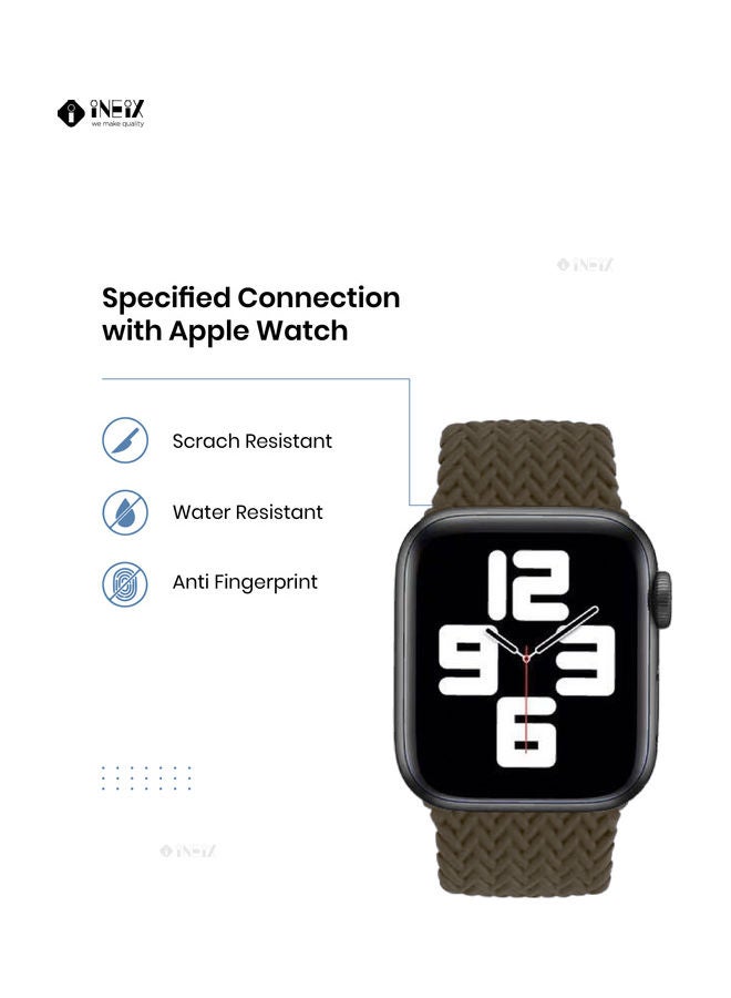 INEIX - Braided Solo Loop Stretchable Replacement Strap For Apple Watch Brown - Image 1