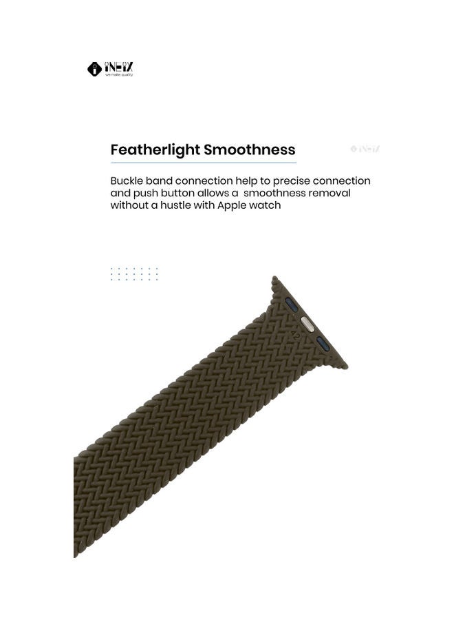 INEIX - Braided Solo Loop Stretchable Replacement Strap For Apple Watch Brown - Image 1