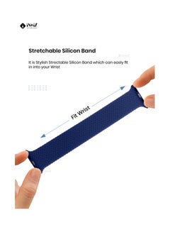 INEIX Braided Solo Loop Stretchable Replacement Strap For Apple Watch Blue  - Image 3