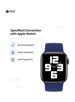 INEIX Braided Solo Loop Stretchable Replacement Strap For Apple Watch Blue  - Image 5
