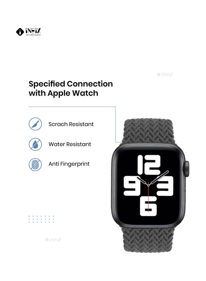 INEIX - Braided Solo Loop Stretchable Replacement Strap For Apple Watch 42/44 mm Grey - Image 1
