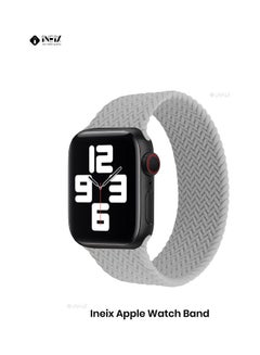 Braided Solo Loop Stretchable Replacement Strap For Apple Watch Grey