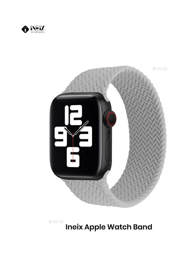 INEIX - Braided Solo Loop Stretchable Replacement Strap For Apple Watch Grey - Image 1