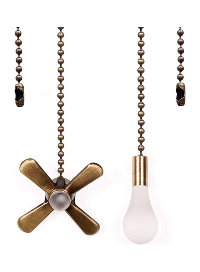 2-Pack Fan Pull Chain Set with Connector Bronze 12 x 1.6 x 0.5inch